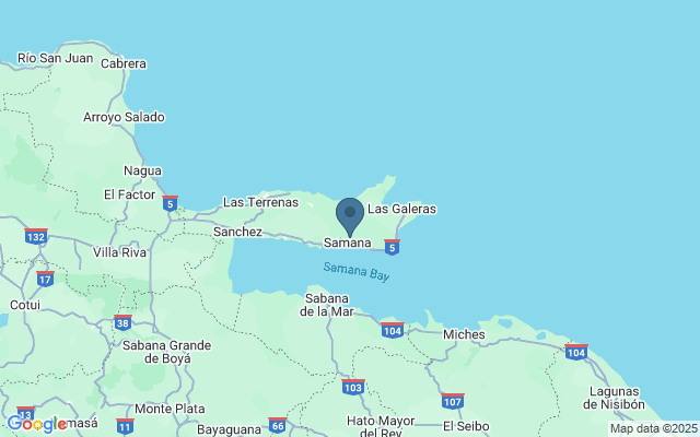 Kaart met locatie Walvissen spotten bij Samana